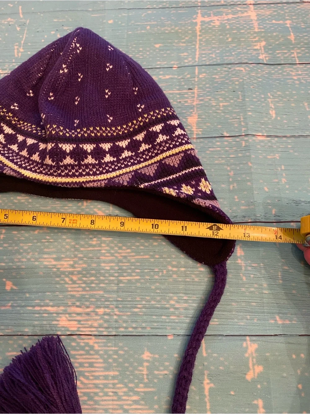 Columbia Purple Winter Earflap Hat With Tassels
